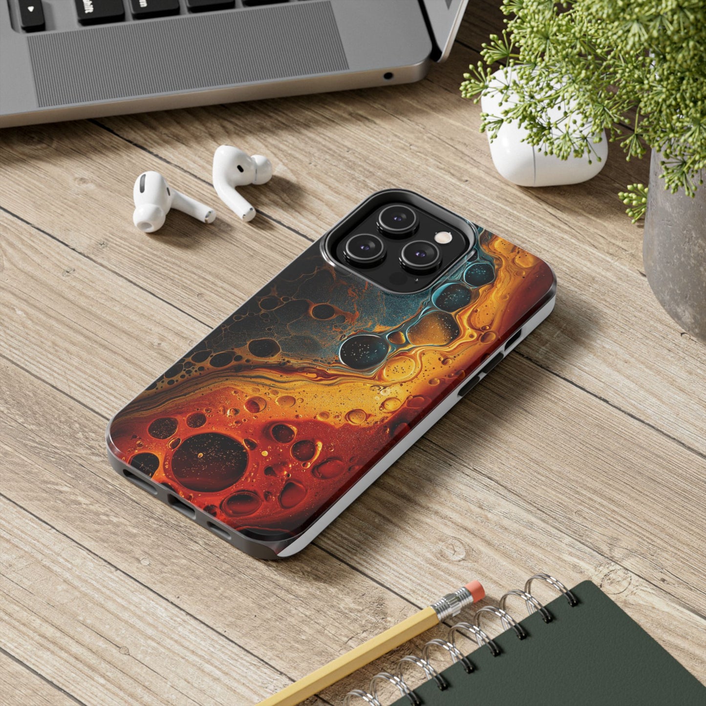 Abstract Lava Tough Phone Case - Vibrant Protective Cover for Adventurous Souls