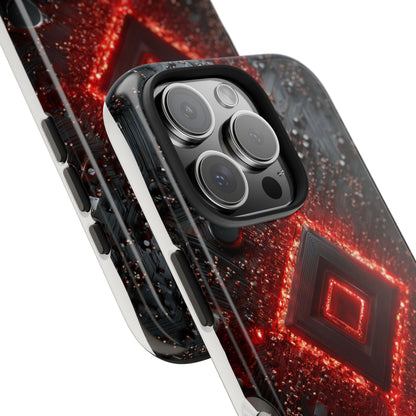 Neon Nexus: Crimson Shard | Sci-Fi Diamond Phone Case by Skipper