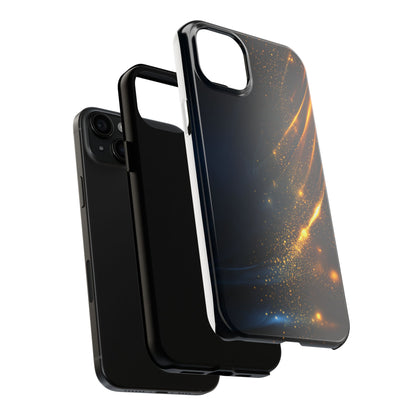 Galaxy Glitter Tough Phone Case - Shockproof Protection for iPhone