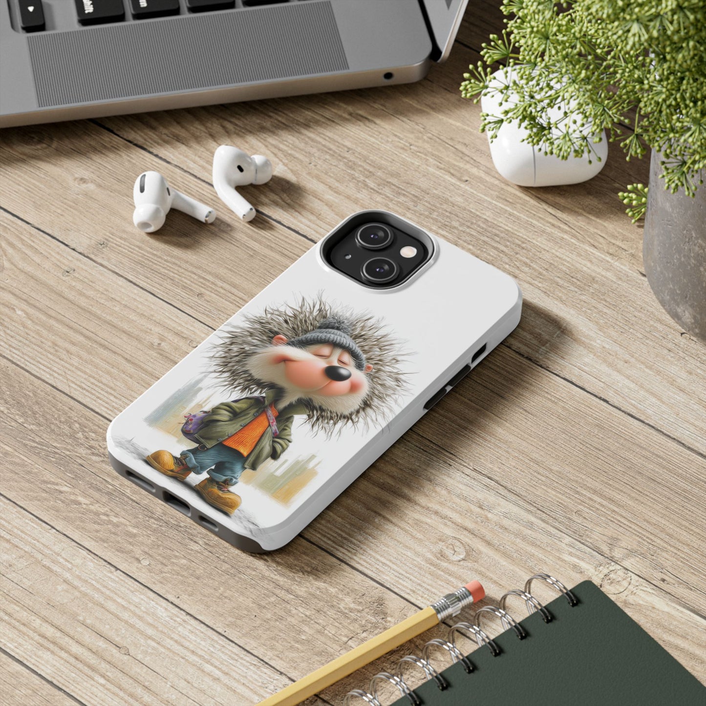 Cute Hedgehog Phone Case – Tough Protective Cover by Skipper, Fun Cartoon Animal Design