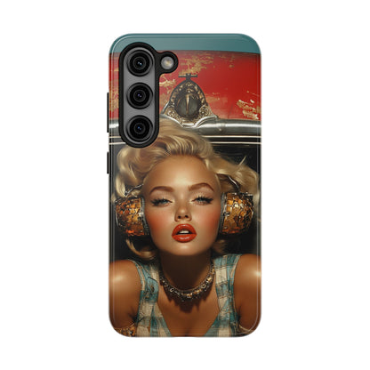 Retro Glam Tough Phone Case - Stylish Protection for Music Lovers