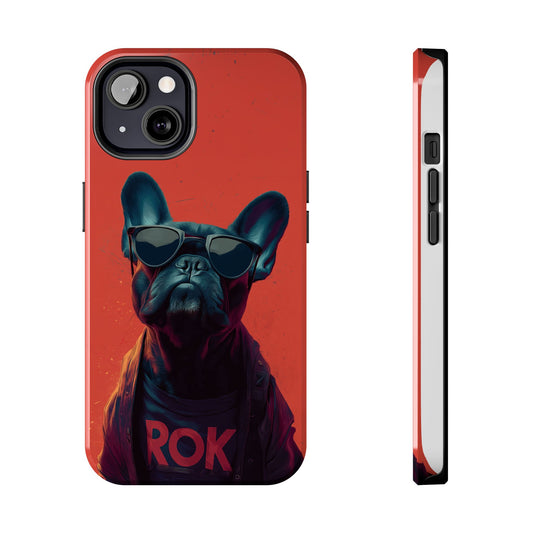 Rockin’ Dogs Tough Phone Case - Playful Guitarist & Cool Bulldog for Pet Lovers