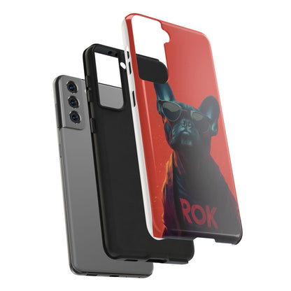 Rockin’ Dogs Tough Phone Case - Playful Guitarist & Cool Bulldog for Pet Lovers