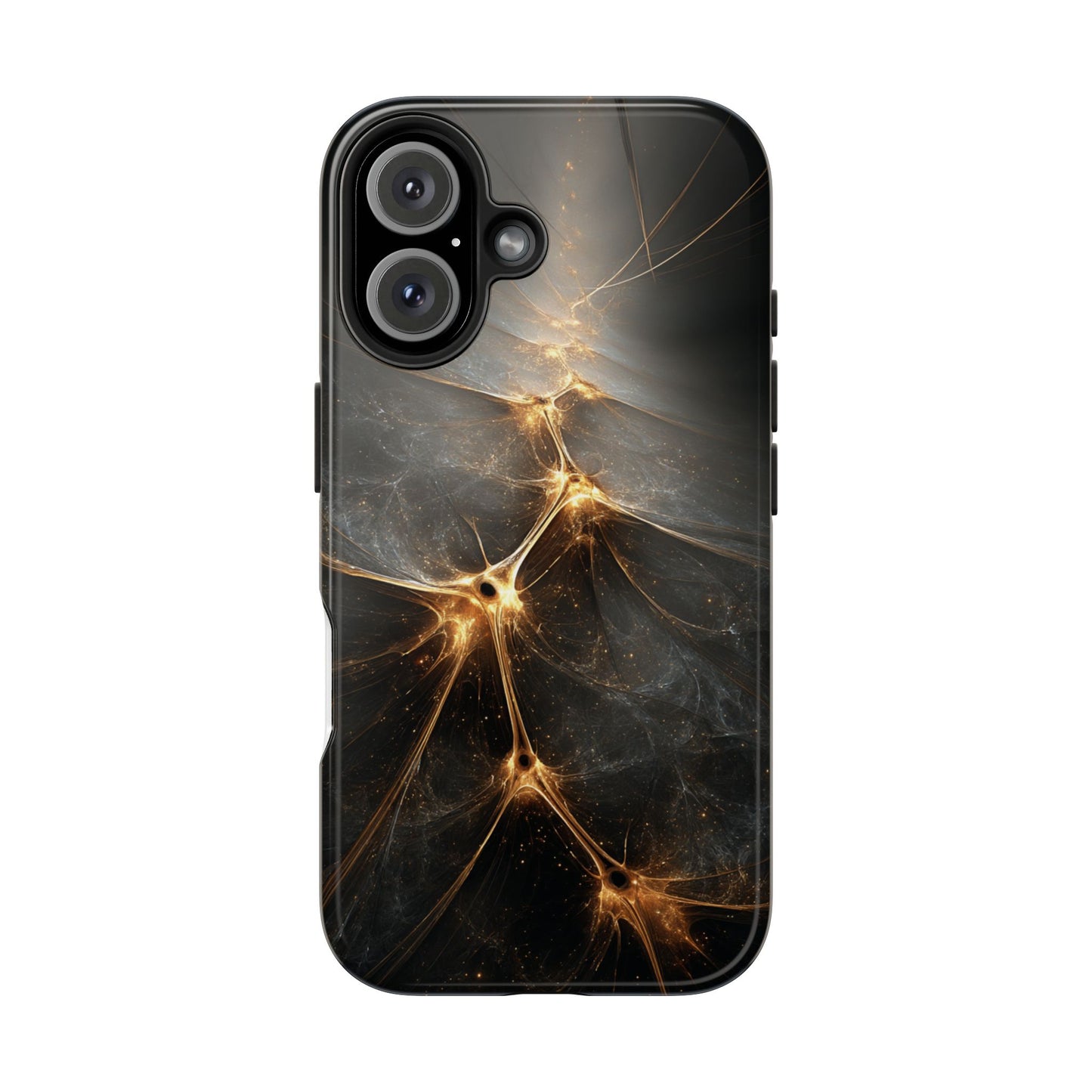 Tough Phone Case - Elegant Gold Fractal Design for Tech Lovers