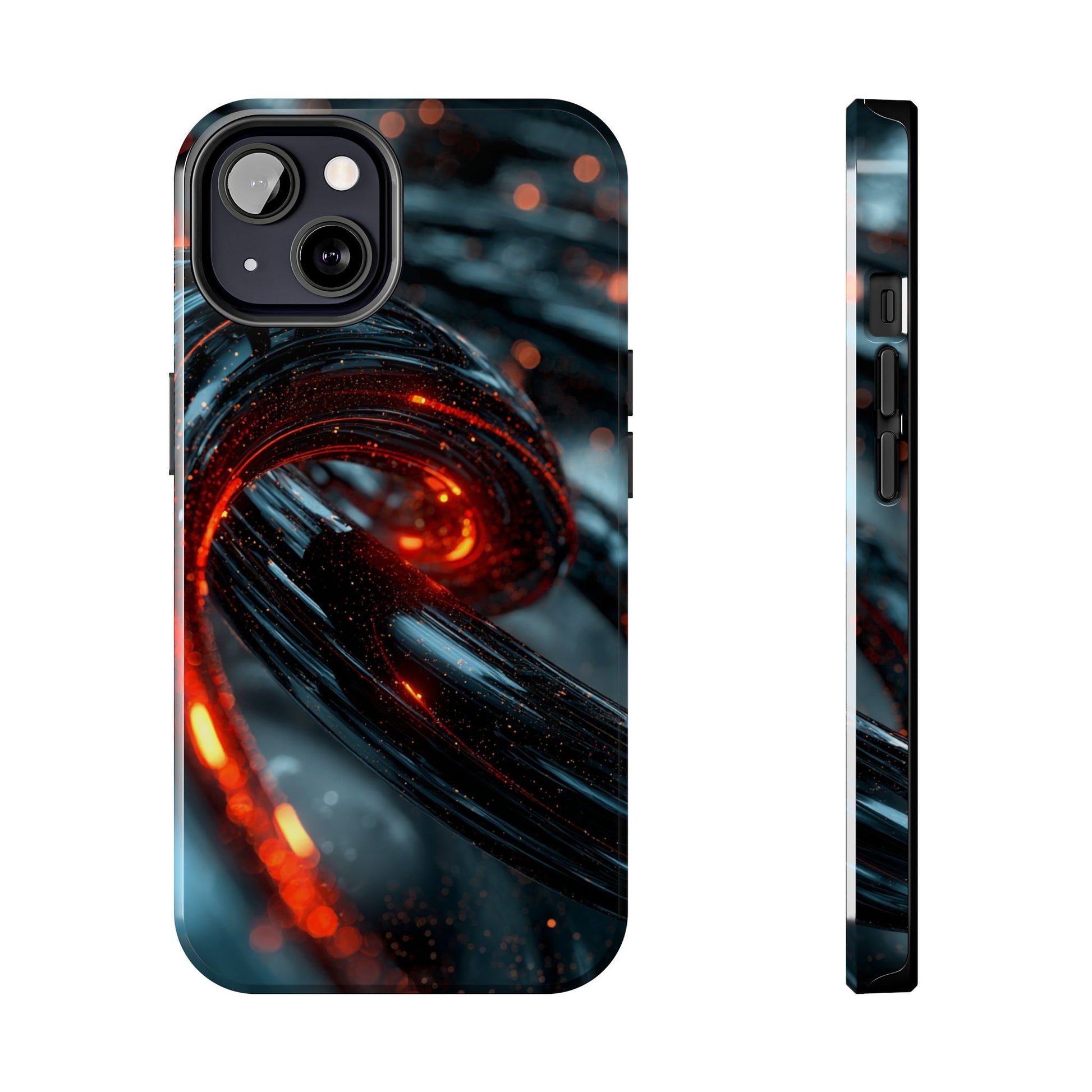 Tough phone case with abstract lava design by Skipper