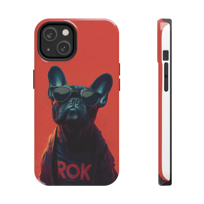 Rockin’ Dogs Tough Phone Case - Playful Guitarist & Cool Bulldog for Pet Lovers