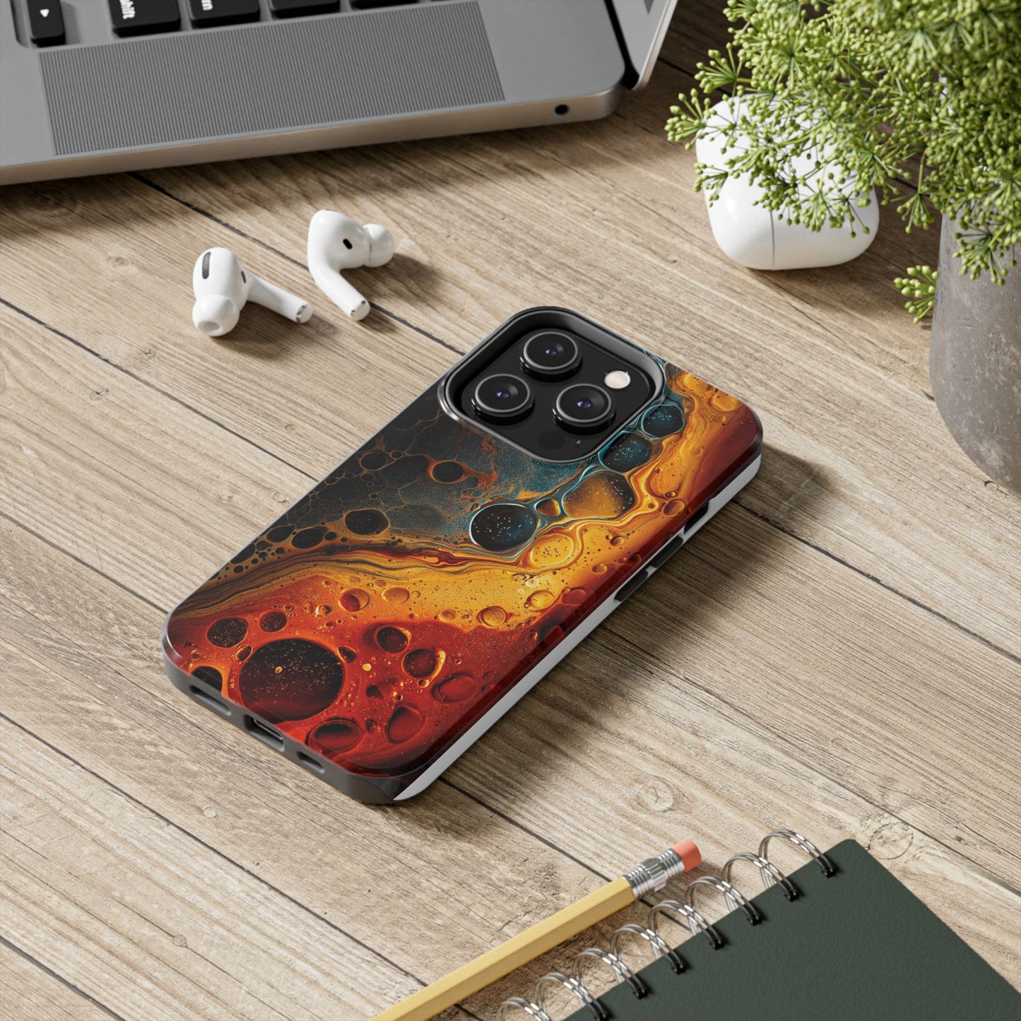 Abstract Lava Tough Phone Case - Vibrant Protective Cover for Adventurous Souls