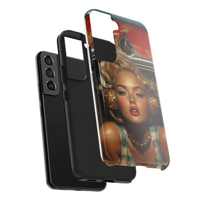 Retro Glam Tough Phone Case - Stylish Protection for Music Lovers