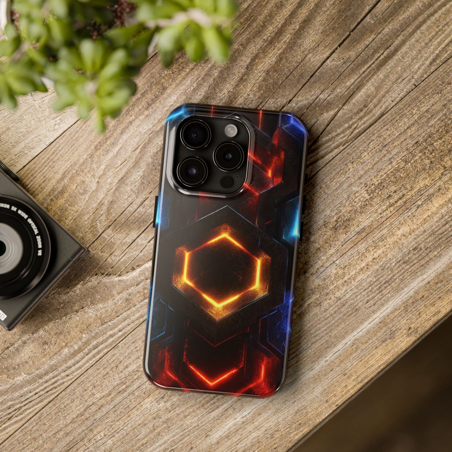 Portal Matrix Neon Nexus Phone Case - Dimensional Gateway Design by Artist Skipper | Premium Red Energy Phone Cover