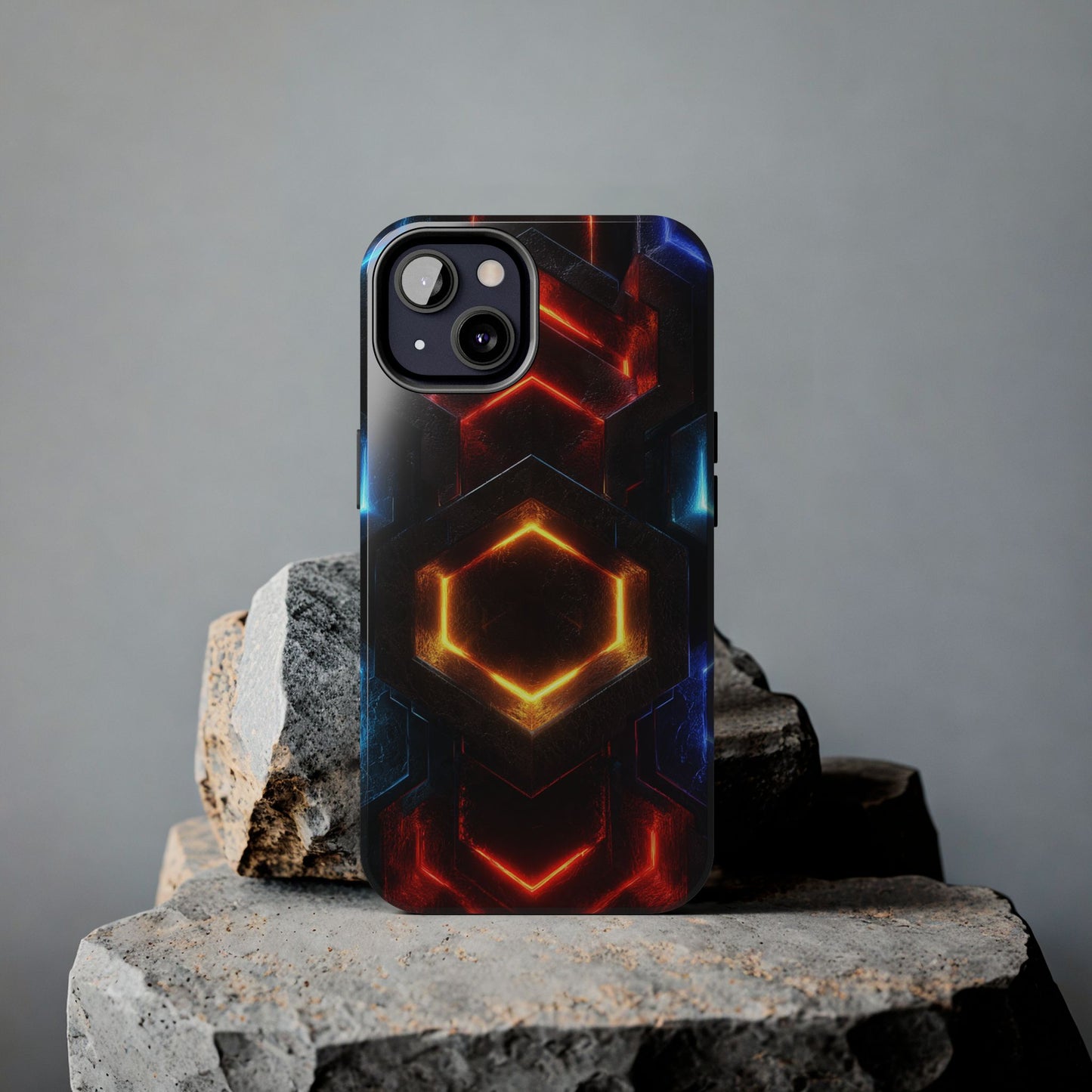 Portal Matrix Neon Nexus Phone Case - Dimensional Gateway Design by Artist Skipper | Premium Red Energy Phone Cover