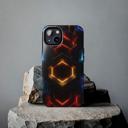 Portal Matrix Neon Nexus Phone Case - Dimensional Gateway Design by Artist Skipper | Premium Red Energy Phone Cover
