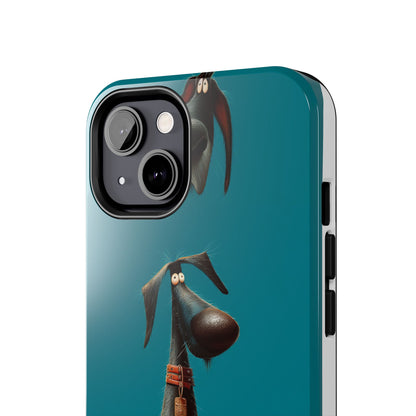 Whimsical Dog Art Tough Phone Case - Durable Protection for Pet Lovers