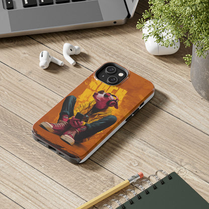 Dog with Pink Sunglasses and Headphones Tough Phone Case