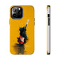 Black Cat Playing Red Guitar Tough Phone Case