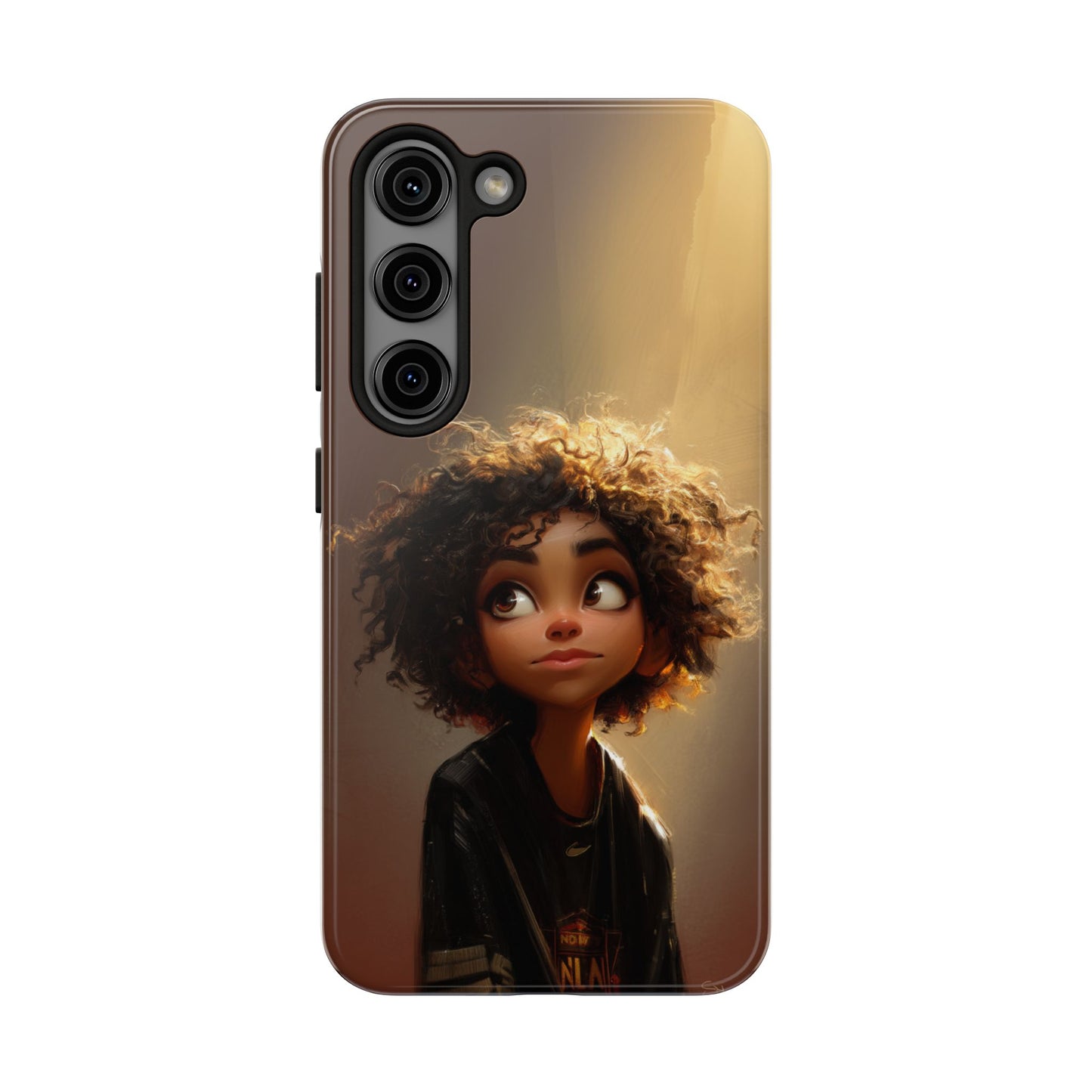 Artistic Tough Phone Case with Whimsical Character Design