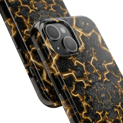 Unique Tough Phone Case with Bold Gold Pattern by Skipper – Durable Stylish Protection & Gift for Tech Lovers