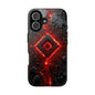 Neon Nexus: Crimson Shard | Sci-Fi Diamond Phone Case by Skipper