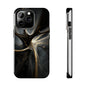 Elegant Tough Phone Case with Abstract Metallic Design