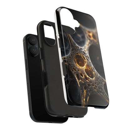 Luxurious Abstract Tough Phone Case - Gold and Black Design