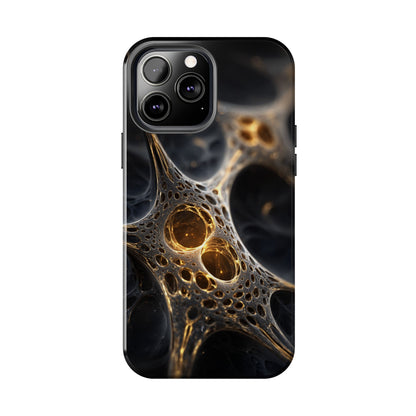Luxurious Abstract Tough Phone Case - Gold and Black Design