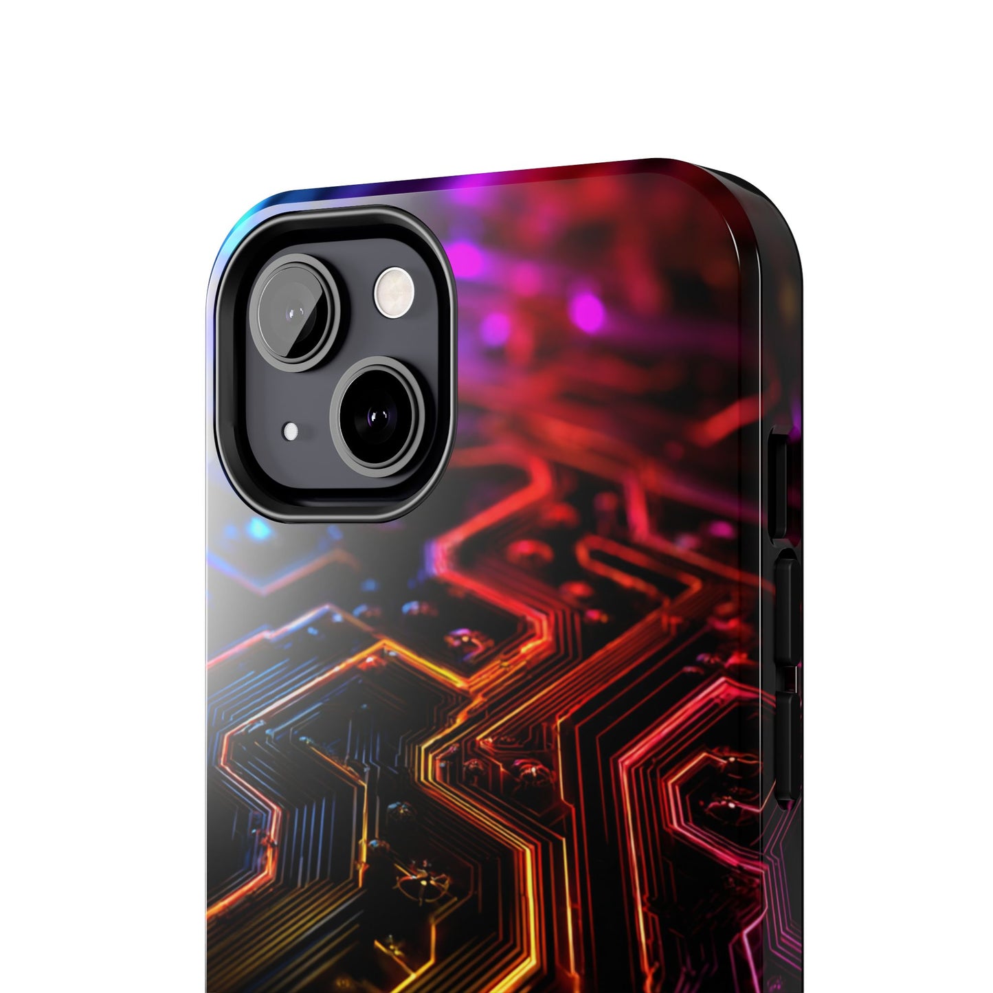 Neural Network Neon Nexus Phone Case - Electric Blue Circuit Maze by Artist Skipper | Premium Tech Art Protection