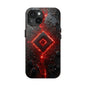 Neon Nexus: Crimson Shard | Sci-Fi Diamond Phone Case by Skipper