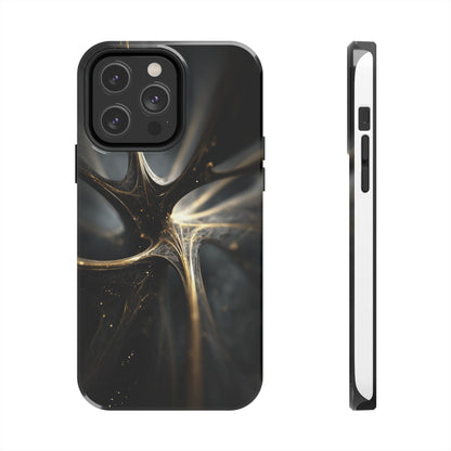 Elegant Tough Phone Case with Abstract Metallic Design