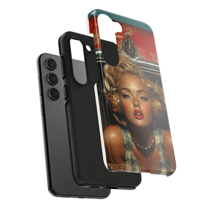 Retro Glam Tough Phone Case - Stylish Protection for Music Lovers