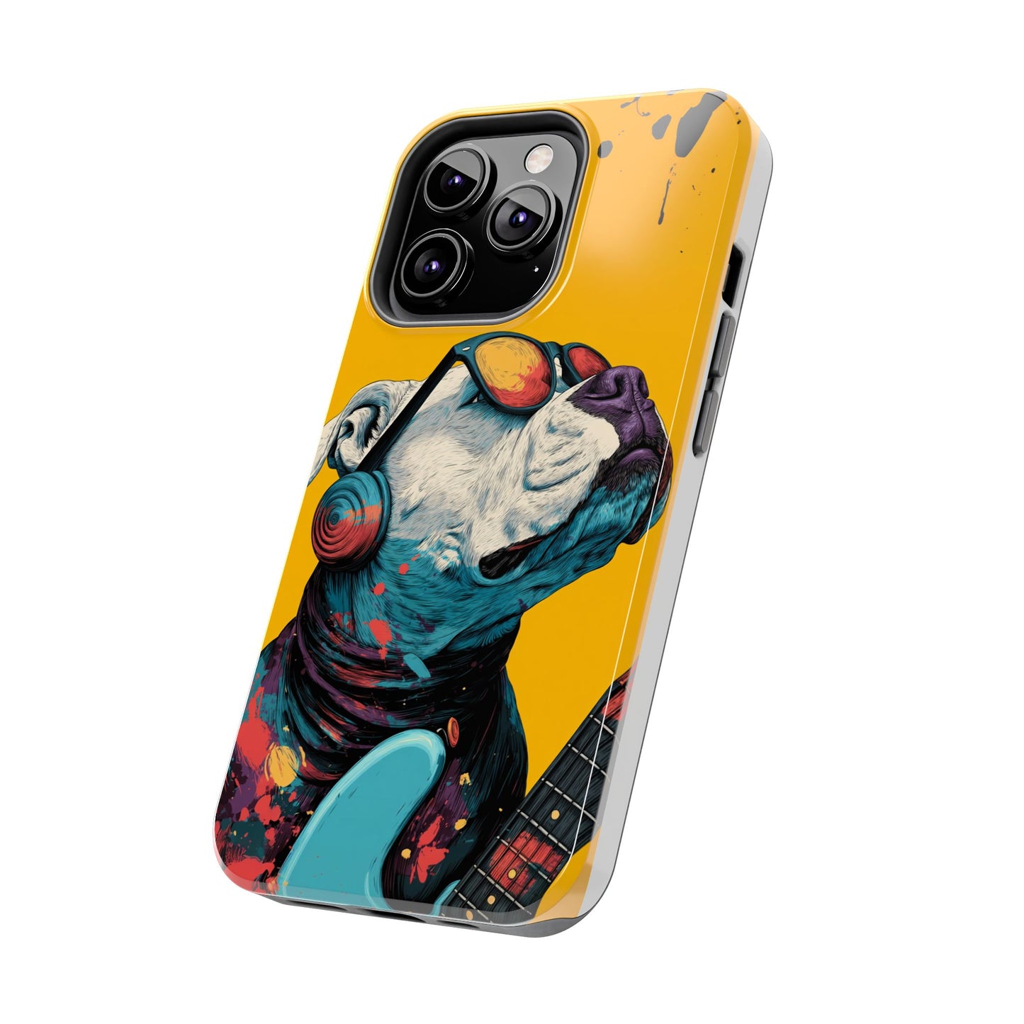 French Bulldog with Orange Sunglasses and Headphones Tough Phone Case