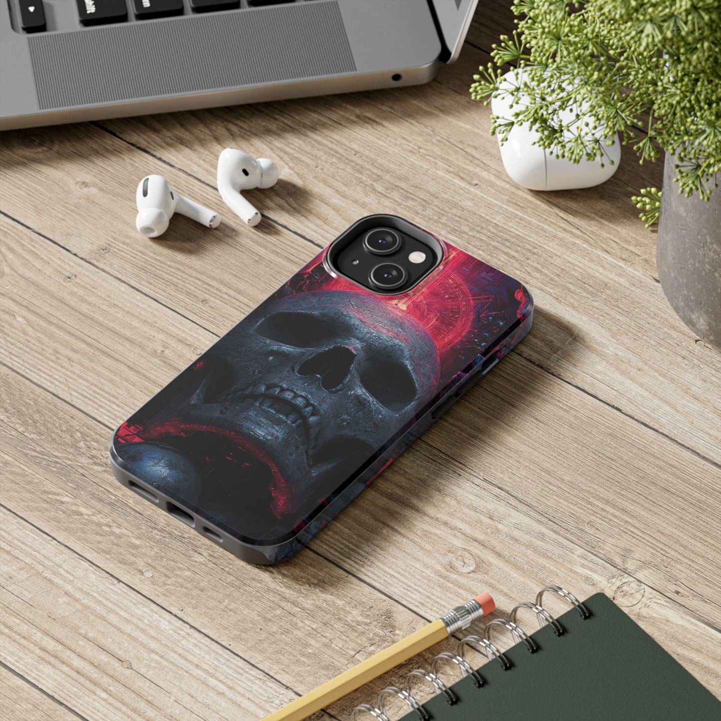 Dark Skull Tough Phone Case | Gothic Protection for Him