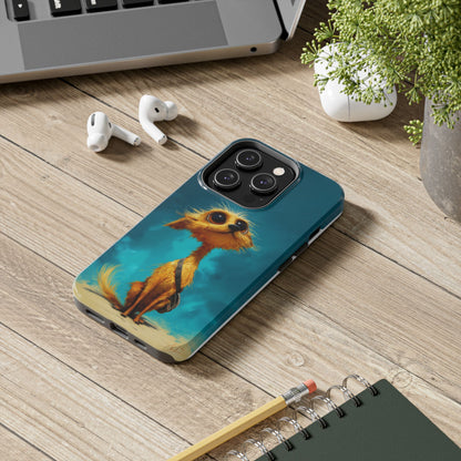 Whimsical Dog Art Tough Phone Case - Durable and Stylish Protection for Pet Lovers