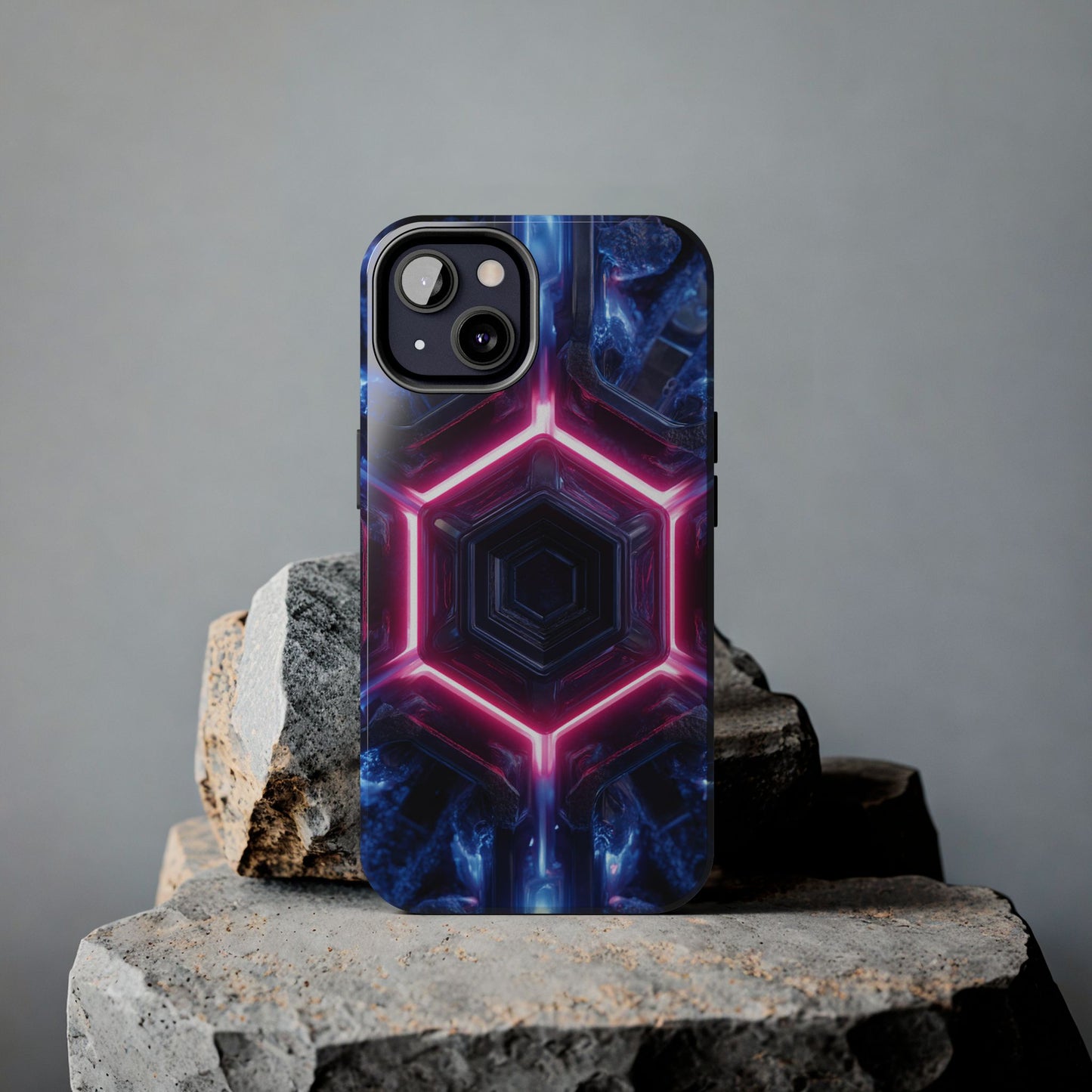 Cybernetic Core Neon Nexus Phone Case - Premium Futuristic Design by Artist Skipper | Glowing Orange Circuit Protection