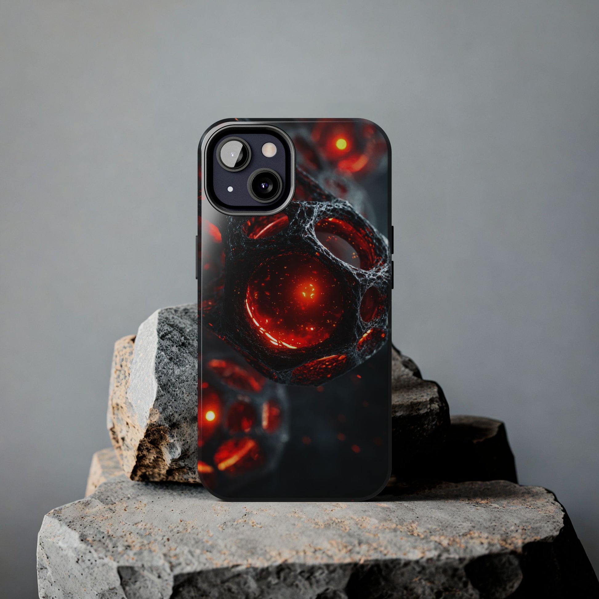 Stylish tough phone case with futuristic cosmic design