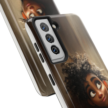 Stylish Tough Phone Case - Artistic Character Design for Teens