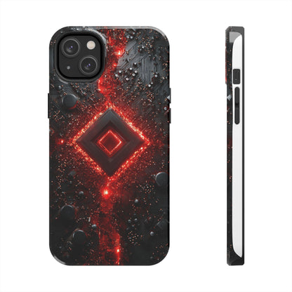 Neon Nexus: Crimson Shard | Sci-Fi Diamond Phone Case by Skipper
