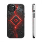 Neon Nexus: Crimson Shard | Sci-Fi Diamond Phone Case by Skipper