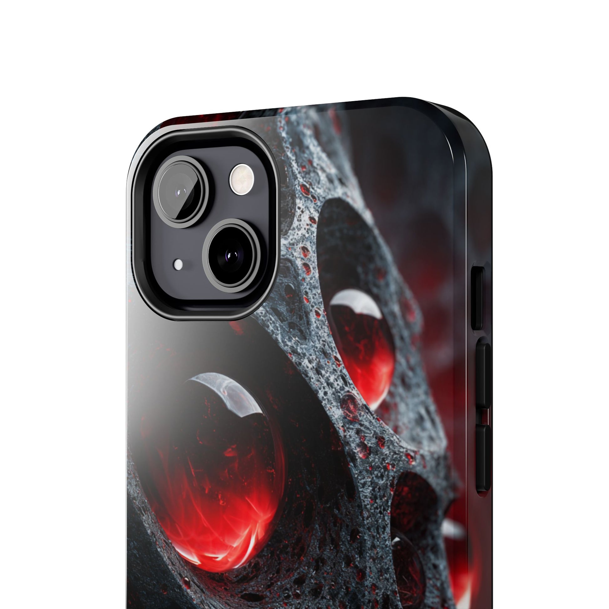 Premium phone accessory showcasing black metallic patterns