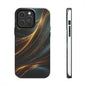Elegant Tough Phone Case with Glittering Waves Design