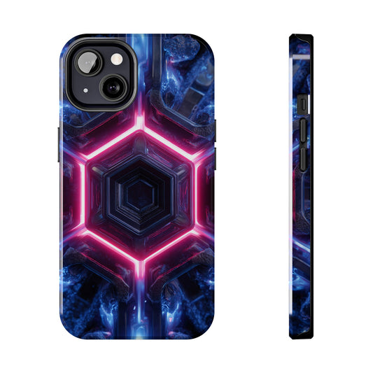 Cybernetic Core Neon Nexus Phone Case - Premium Futuristic Design by Artist Skipper | Glowing Orange Circuit Protection