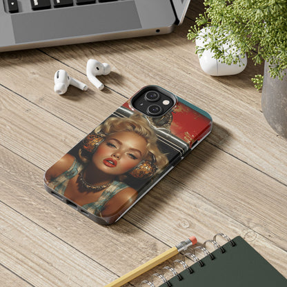 Retro Glam Tough Phone Case - Stylish Protection for Music Lovers