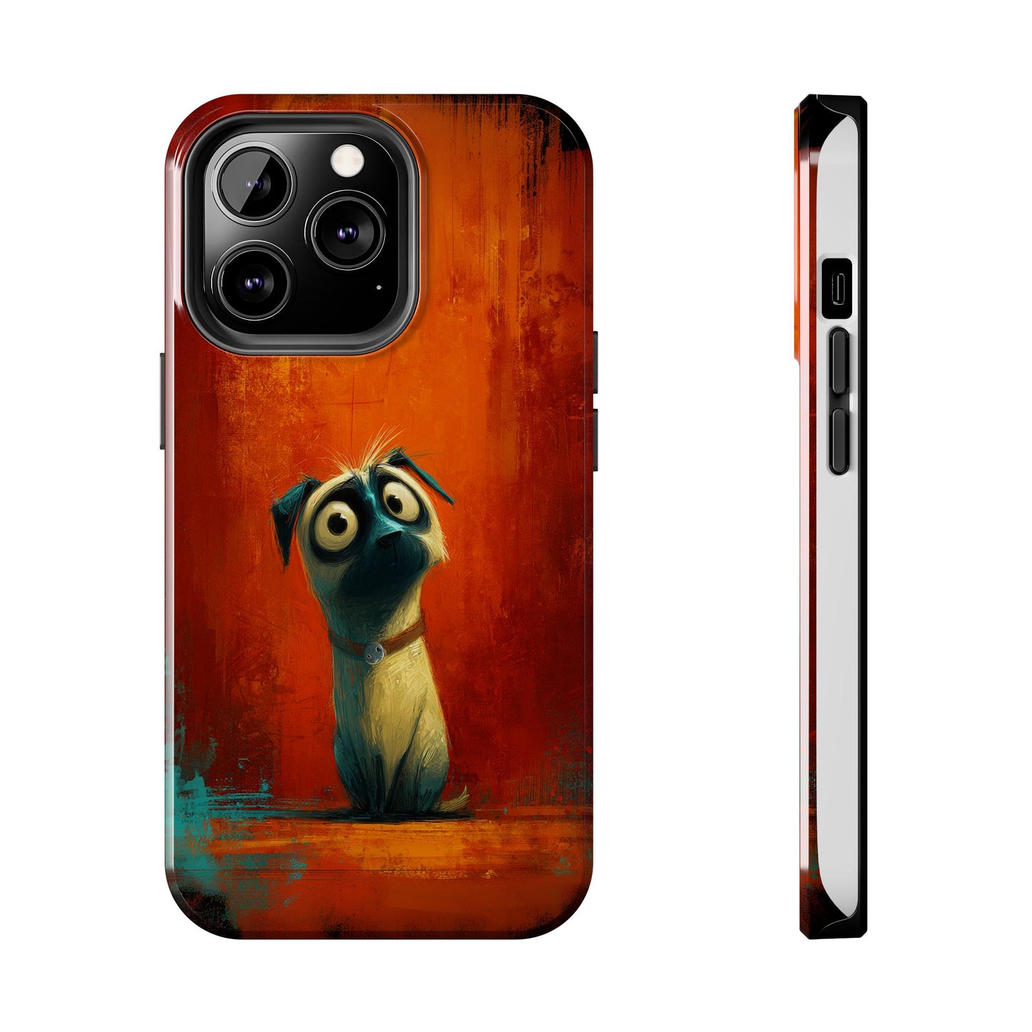 Whimsical Dog Art Tough Phone Case - Durable Protection for Pet Lovers
