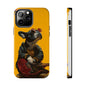 French Bulldog with Red Sunglasses Playing Red Guitar Tough Phone Case