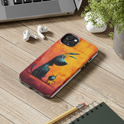 Colorful Dog & Cat Tough Phone Case – Fun Pet Lover Accessory