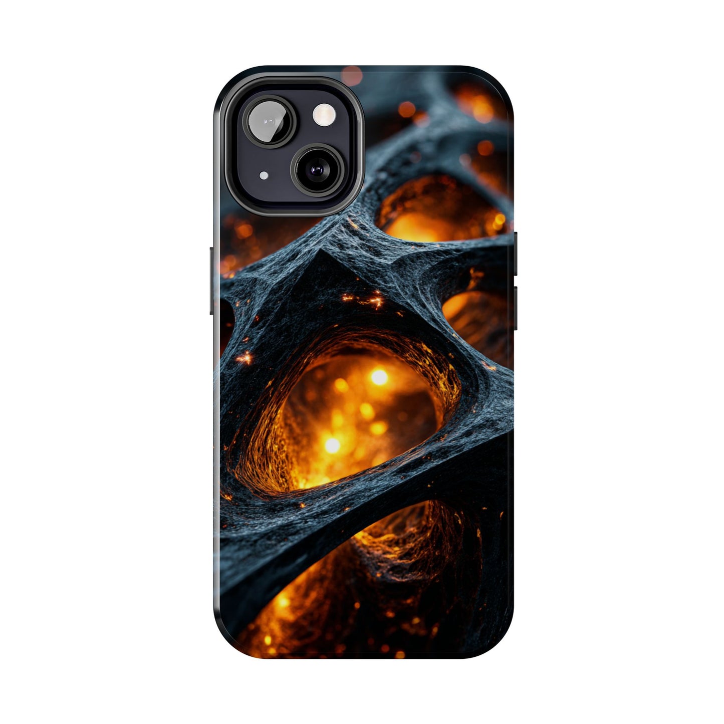 Durable phone cover featuring cosmic glow digital artwork