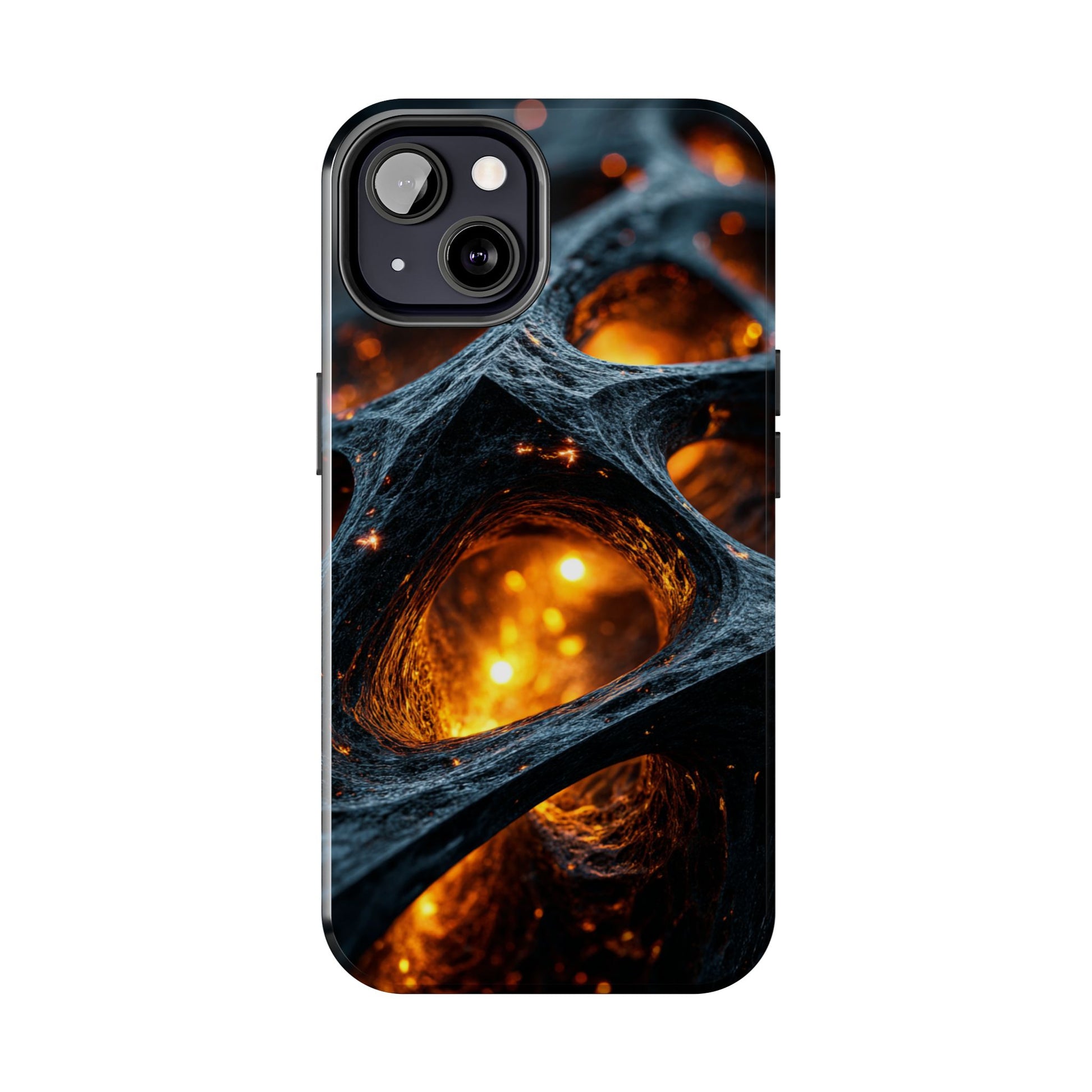 Durable phone cover featuring cosmic glow digital artwork