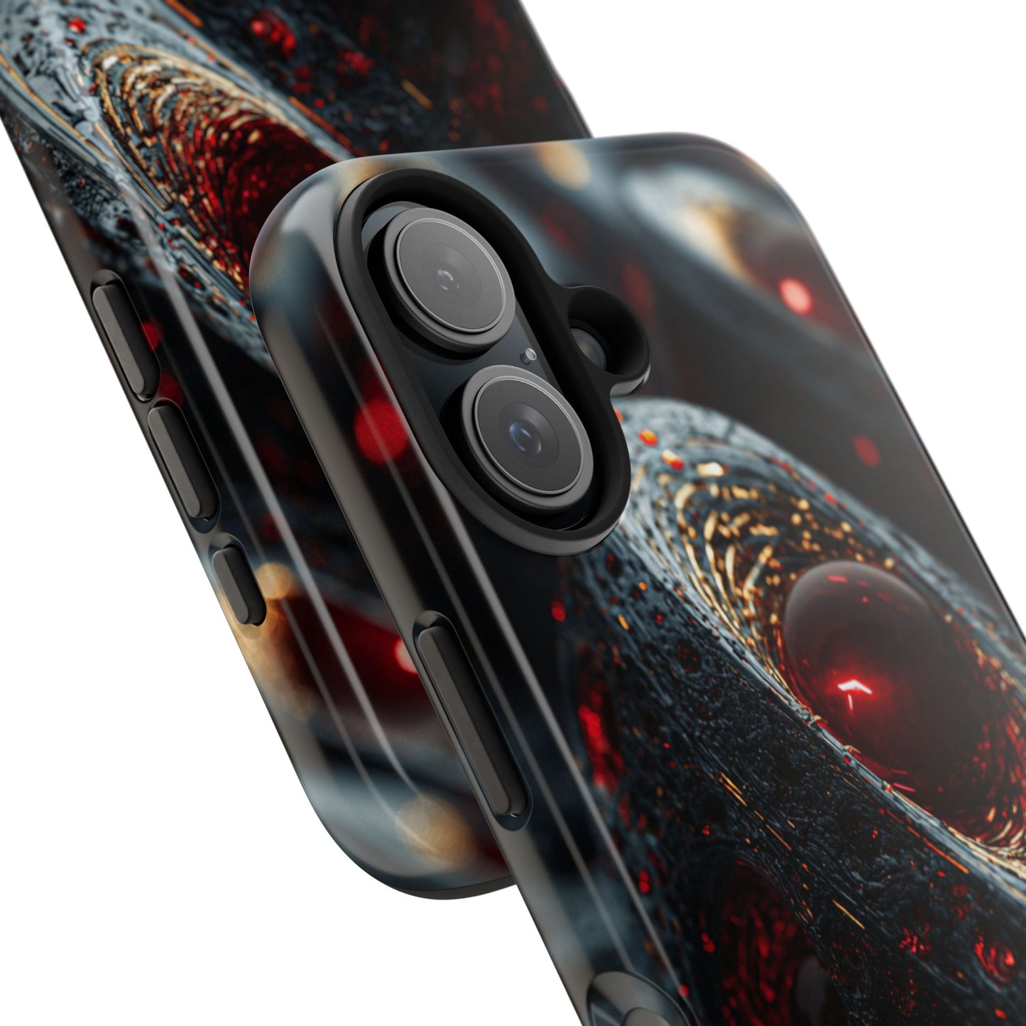 Red Galaxy Tough Phone Case, Unique Phone Covers, Durable Mobile Cases, Gift for Tech Lovers, Space-Themed Phone Accessory