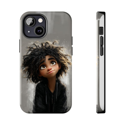 Artistic Tough Phone Case - Unique Character Design for Creative Souls