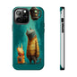 Whimsical Cat Adventure Tough Phone Case - Unique Design for Animal Lovers