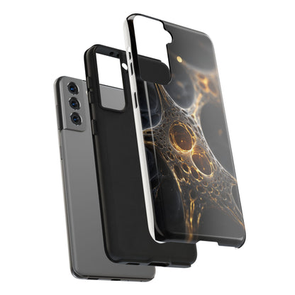Luxurious Abstract Tough Phone Case - Gold and Black Design