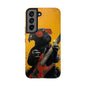 French Bulldog with Red Sunglasses Playing Red Guitar Tough Phone Case